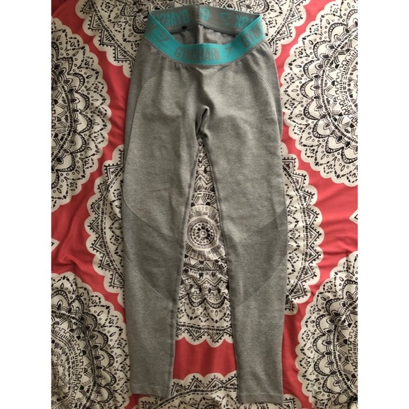 Gymshark Flex Leggings Light Grey Mint - Picture 8 of 13